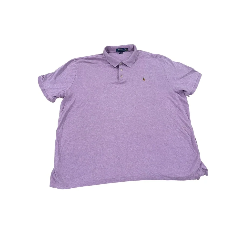 Polo Ralph Lauren Mens XXL‎ Heathered Purple Classic Fit Short Sleeve Polo Shirt